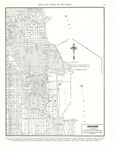 1945 Antique CHICAGO Illinois Street Map Original City Map of Chicago  9272 - Picture 1 of 3