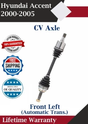 Eje CV delantero izquierdo original para Hyundai Accent 2000-2005 transmisión automática Wa. de por vida Foto 1 de 4