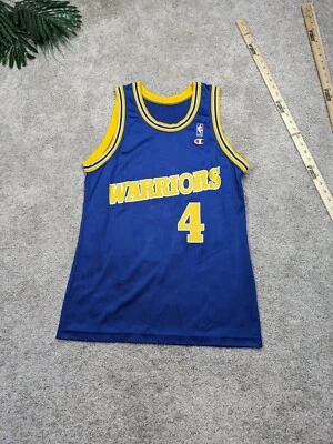 Camiseta masculina de náilon Champion NBA Golden State Warriors fabricada nos EUA vintage Webber 4 - Imagem 1 de 4