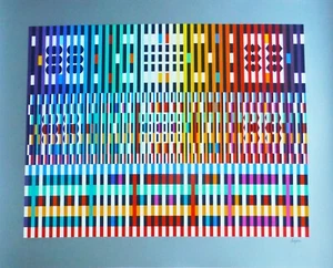 Yaacov Agam Limited Edition Hand Signed & Numbered Serigraph THANKSGIVING (Dark) - Picture 1 of 4