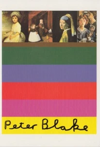 SIR PETER BLAKE HAND SIGNED 6X4 POSTCARD ART MEMORABILIA FINE ART BITS - Picture 1 of 1