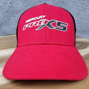MERCURY Hat Cap Snap Back Red Outboard Engines Pro XS Marine Outdoors Mens - Picture 1 of 8