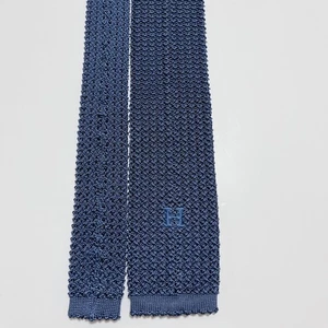 Corbata buena Hermes alta lisa brillante rara tejida - Imagen 1 de 4