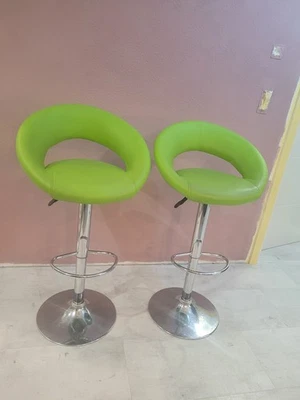 2er Set Barhocker Hocker Stuhl Höhenverstellbar Grün Hellgrün Neon Küche Bar  - Bild 1 von 4