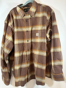 Men’s Carhartt Flannel Shirt Size 3XL Relaxed Fit Multicolor - Picture 1 of 9