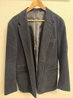 VTG Y2K Black Gap Faux Suede Blazer Suit Jacket Men's Size Large Workwear - Image 1 of 4