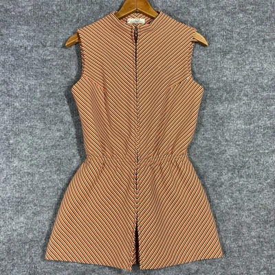 VINTAGE 60s Eagleville Villager Knit Polyester Long Shirt Blouse Dress 8 Chevron - Image 1 of 4