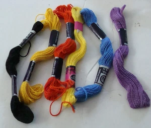 NEW Lot 6 DFN Cotton Embroidery Floss Skeins Various Colors - Picture 1 of 4