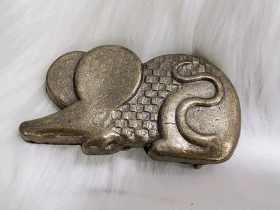 Cinturón Hebilla Ratón Latón Ratón Preciso Punk Rock Cuadros Vintage Gótico Foto 1 de 4