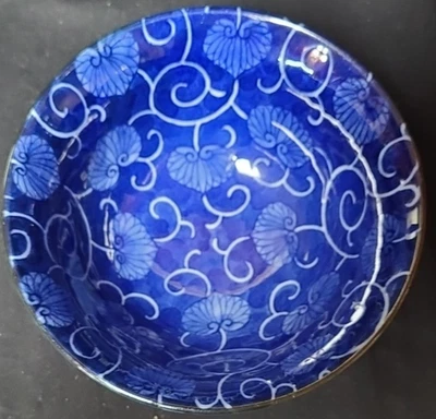 Японский фарфор Kotobuki темно-синий с рисовой чашей плюща 5 1/2 дюйма - Изображение 1 из 4