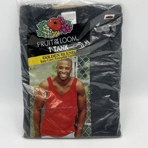 Fruit Of The Loom Tank Top Black Medium Vintage 2002 - Picture 1 of 3