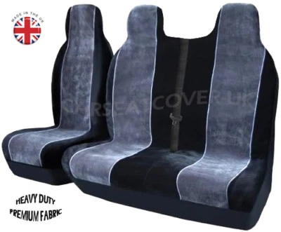 LDV Convoy (96-05) LUXURY GREY/WHITE VAN SEAT COVERS - Single + Double - Image 1 of 2