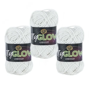 Yarn DIY Glow Natural Glow in the Dark Medium Polyester Off-White Yarn 3 Pack - Picture 1 of 12