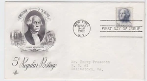TurtlesTradingPost - George Washington 1962 #1213 FDC- Artcraft Cachet - Picture 1 of 1