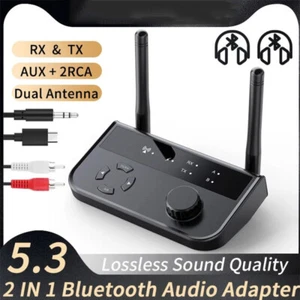 Bluetooth Long Range Transmitter Receiver Stereo Audio Adapter For TV Home Car - Picture 1 of 13