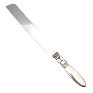 Vtg Rare Georg Jensen Sterling Silver Serrated Bread Knife Cake Cactus Pattern - Picture 1 of 6