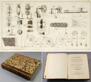 STATIK und DYNAMIK Gaspard de PRONY 1810-15 mit gravierten Maschinendiagrammen - Bild 1 von 12