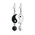 Women Asymmetry Dangle Earrings Gossip for Yin Yang White Black