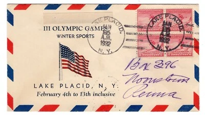 #716 Lake Placid Olympics FDC 1932 - Planty #40 Egolf - Image 1 of 2