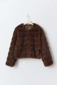 Faux fur short jacket (SIZE:XS) - Picture 1 of 4