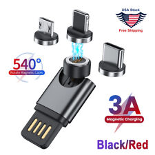 540 Rotation Mini Magnetic Type C Micro Usb iOs Adapter 3A Fast Charging Charger