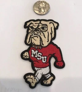 MSU Mississippi State UNIVERSITY BULLDOGS Vintage Embroidered Iron On Patch: 3" - Picture 1 of 3