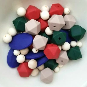 52-teiliges gemischtes Perlenset aus Ahorn & Silikon - Bild 1 von 1