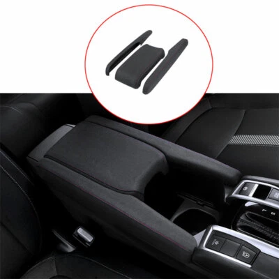 Para Honda Civic 2016 2017-2020 Gris Gamuza Consola Media Apoyabrazos Caja Cubierta Borde Foto 1 de 4