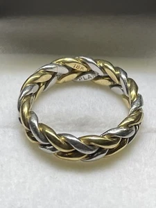 Custom made 18K Yellow Gold and Platinum Man's Wedding Band (Size 9.5, 13.2gr) - Picture 1 of 7