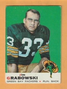 Jim Grabowski Green Bay Packers 1969 Topps #124 Illinois Illini arrugado - Imagen 1 de 2