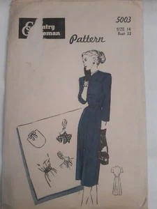 Dress Fitted Straight Country Gentleman 5003 Sewing Pattern Size 14 Cut VTG 40's - Picture 1 of 5