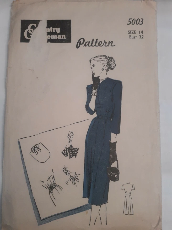Dress Fitted Straight Country Gentleman 5003 Sewing Pattern Size 14 Cut VTG 40's - Image 1 of 4