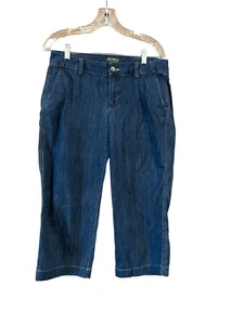 Eddie Bauer Women's Cotton Spandex  Stretch Denim Capri Jeans Size 8 - Picture 1 of 7