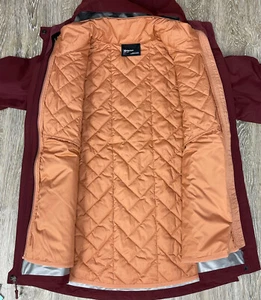 Marmot Womens Minimalist Component Red Maroon Peach Puffer 3 in 1 Jacket Size L - Picture 1 of 13