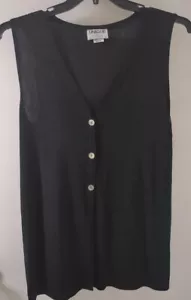 Black Unique By V Virella Sleeveless Blouse Tank Top Women's Size M - Picture 1 of 6