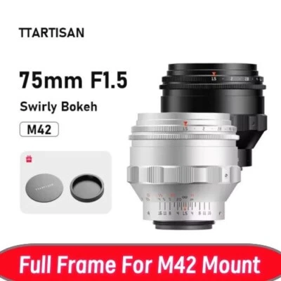 TTArtisan 75mm F1.5 Full Frame Swirly Bokeh All-metal Construction For M42 Mount - Image 1 of 4