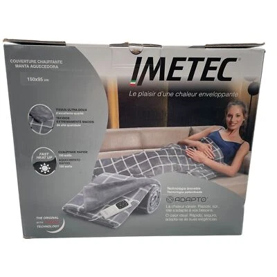 Imetec Adapto Velvet Square Heizdecke, 150x95 cm Wärmedecke, weiches Gewebe,