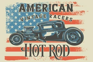 American Vintage Hot Rod Banner Männerhöhle Schild 4 Fuß mal 6 Fuß - Bild 1 von 1