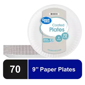 Paper Plates, 9", 70ct - Picture 1 of 5