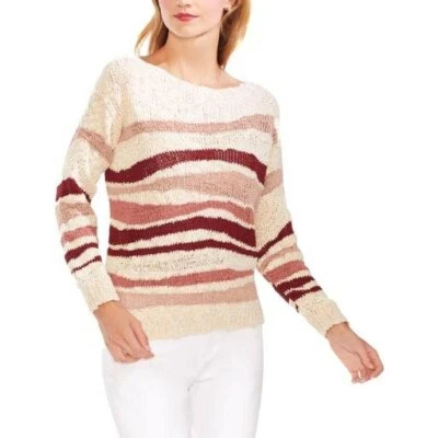Precio de venta sugerido por el fabricante $99 Suéter Vince Camuto a rayas abigarradas para mujer, beige talla GRANDE Foto 1 de 4