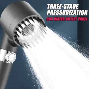 High-pressure Shower Head 3-mode Adjustable Spray with Massage Brush Filter Rain - Picture 1 of 5