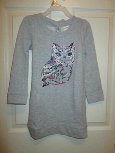 Gymboree Tunic Sweatshirt Girls Gray Embroidered Owl Glitter DRESS SIZE 5 NWT - Picture 1 of 9