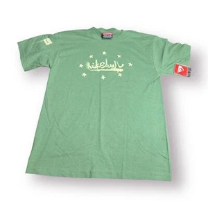Quiksilver Graphic T-Shirt Size Boys Large Green Shirt Retro 100% Cotton Skater - Picture 1 of 4
