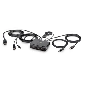 StarTech.com 2-Port Hybrid USB-C DisplayPort Cable KVM Switch, 4K 60Hz, Compact - Afbeelding 1 van 7
