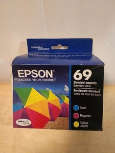 Epson 69 Black Cyan Magenta Yellow Ink Cartridge 4Pk Set New Sealed! Exp.01/2019 - Picture 1 of 3