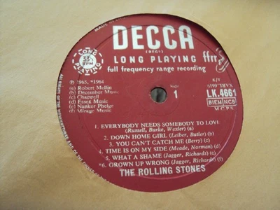 ROLLING STONES "NO. 2" VG UK 1964 MONO DECCA  LP 2A/1A   ++NO COVER+++ - Image 1 of 2