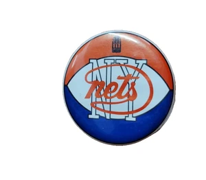 Vintage WinCraft New Jersey Nets NBA Basketball Round 2.25" Button Pin - Picture 1 of 2
