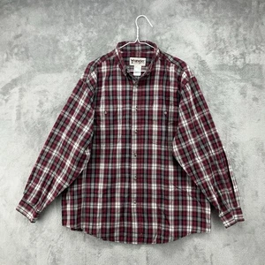 Camisa Wrangler Para Hombres XL Roja a Cuadros Resistente Uso Abotonado Trabajo Vaquero Occidental - Imagen 1 de 12