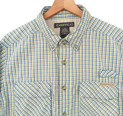 Exofficio Shirt Mens Medium Plaid Outdoor Vented L/S 2 Pockets Hiking Gorpcore - Image 1 of 4