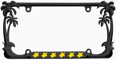 Marco de matrícula de metal estilo palmera estilo animal tortuga Foto 1 de 4